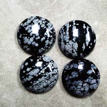 22MM ROUND CABOCHON SNOW FLAKE(4PCS/BAG)